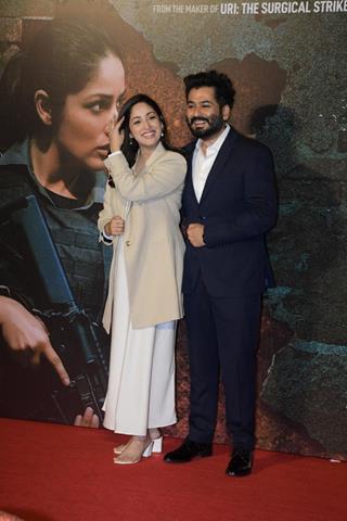 Yami Gautam and Aditya Dhar snapped at the trailer launch of Article 370