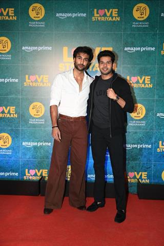 Abhimanyu Dassani and Meezaan Jaffrey  attend the screening of Love Storiyaan