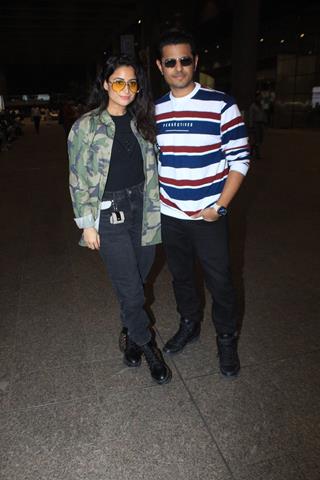 Neil Bhatt and Aishwarya Sharma snapped at the airport