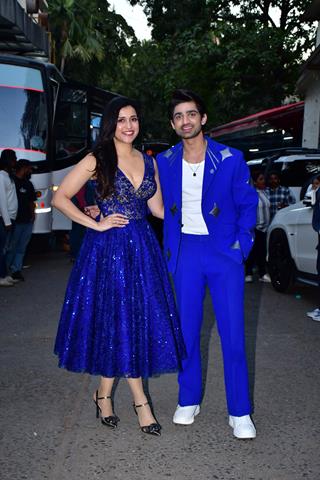 Mannara Chopra and Abhishek Kumar snapped on the set of Dance Deewane