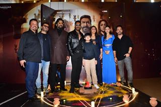 Ajay Devgn, R. Madhavan, Janki Bodiwala and Anngad Raaj  spotted at the trailer launch of 'Shaitaan'