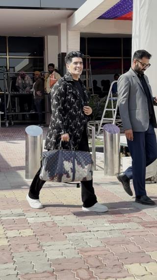 Manish Malhotra snapped at the Jamnagar airport for Anant Ambani and Radhika Merchant pre-wedding function