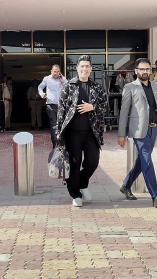 Manish Malhotra snapped at the Jamnagar airport for Anant Ambani and Radhika Merchant pre-wedding function