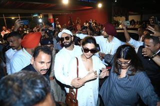 Deepika Padukone and Ranveer Singh snapped at the Jamnagar airport