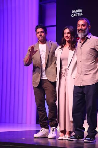 Farhan Akhtar and Shibani Dandekar Akhtar attend press conference of Next to Netflix at Mehboob Studio