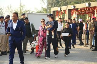 Ranbir Kapoor, Alia Bhatt and Raha Kapoor  spotted at Jamnagar airport