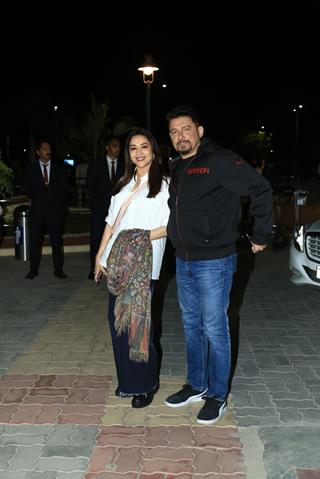 Madhuri Dixit and Shriram Madhav Nene spotted at Jamnagar airport