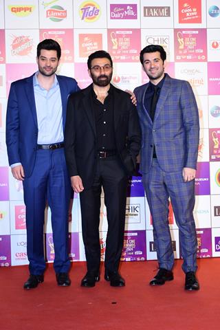 Sunny Deol, Karan Deol and Rajveer Deol snapped at at Zee Cine Awards 2024