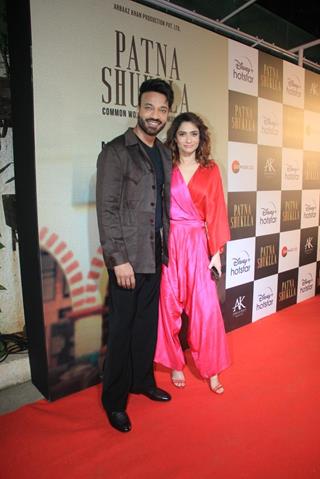 Ankita Lokhande and Vicky Jain  snapped at the Screening of Patna Shukla