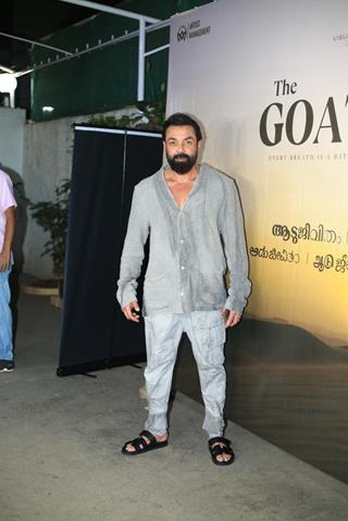 Bobby Deol snapped at the screening of The Goat Life