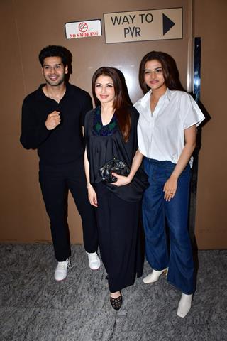 Bhagyashree Patwardhan and Abhimanyu Dassani snapped at the screeing of 'Do Aur Do Pyaar Do'