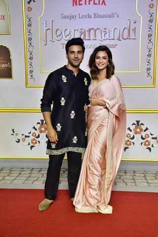 Pulkit Samrat and Kriti Kharbanda grace the premiere of Heeramandi