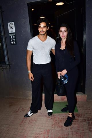 Ishaan Khatter and Nora Fatehi snapped in the city
