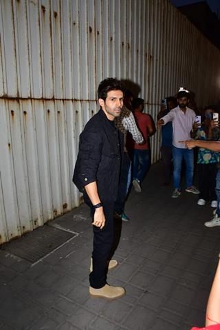 Kartik Aaryan snapped for the promotion of his upcoming movie Chandu Champion
