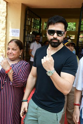 Emraan Hashmi snapped after their Lok Sabha Election voting