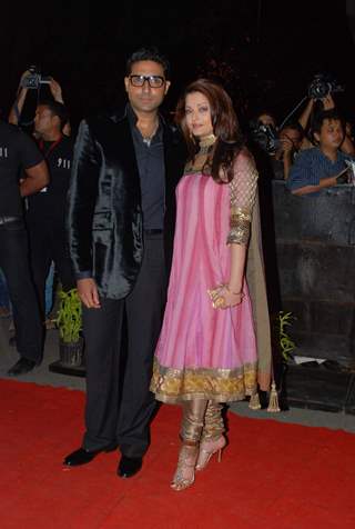 Celebrity couple Aishwarya Rai and Abhishek Bachchan attending event &quot;A Tribute to Kaifi Azmi Mijwan&quot; in Mumbai