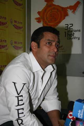 Bollywood actor Salman Khan at the promotional event of his upcoming film &quot;Veer&quot; at Radio Mirchi studio at Parel
