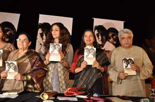 Tabu, Shabana Azmi and Javed Akhtar at Kaifi Azmi Book launch at Andheri, Mumbai