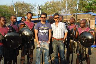 Irfan Khan and Ranvijay of the sets of MTV Roadies at Andheri