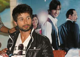 Bollywood actor Shahid Kapoor visited his old school &quot;Gyan Bharti&quot; in New Delhi 14 April 2010 to promote his film &quot;Paathshala&quot; and revive his childhood memories