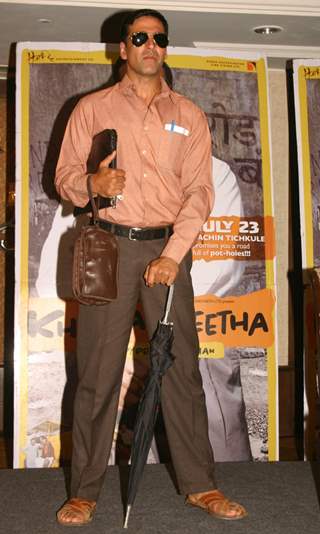 Bollywood actor Akshay Kumar at a press meet to promote his film