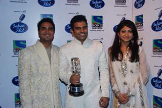 Rakesh Maini, Sree Ram and Bhoomi at Indian Idol 5 grand finale at Filmistan