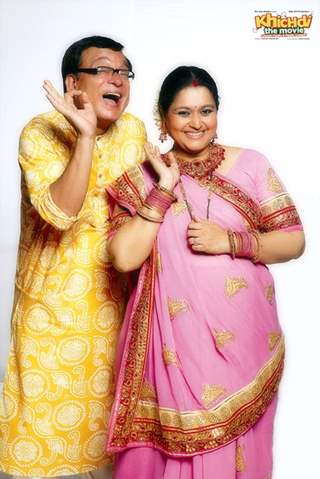 Rajeev Mehta and Supriya Pathak in the movie Khichdi - The Movie