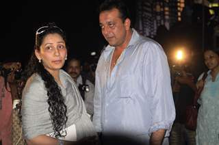 Manyata and Sanjay Dutt on Chotte Ustaad set