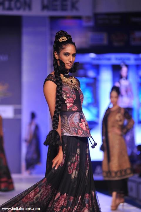 Designer Ritu Kumar during a fashion show at the Rajasthan Fashion Week