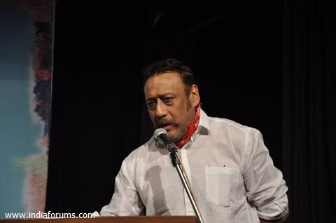 Jackie Shroff addressing the audience at Ali Peter John Book Launch