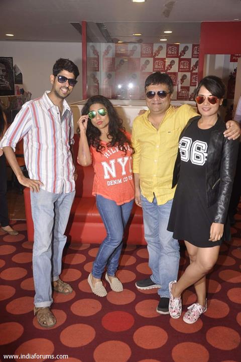 Team poses for the media at the Promotions of Masaan on Red FM