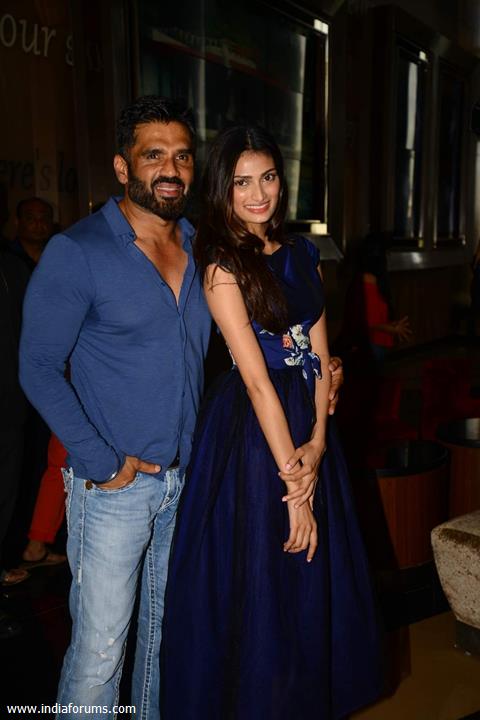 Suniel Sheety with daughter Athiya Shetty at the Trailer Launch of Hero