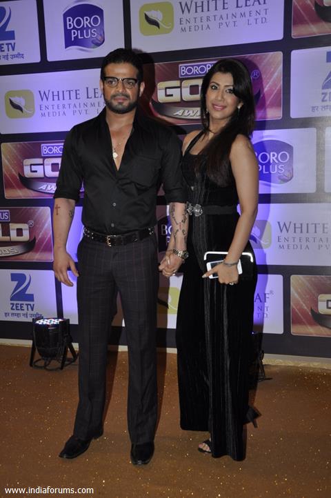 Karan Patel and Ankita Bhargava at Zee Gold Awards 2016