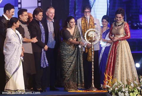 Big B, Shah Rukh & Kajol at an event