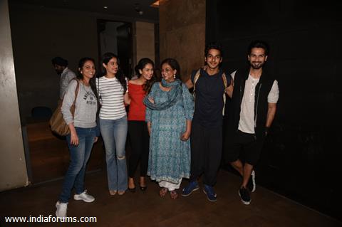 Jahnavi with Ishaan's family at the screening of Beyond the Clouds