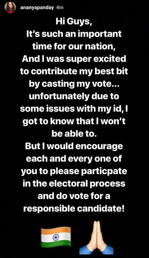 Ananya Panday Vote appeal
