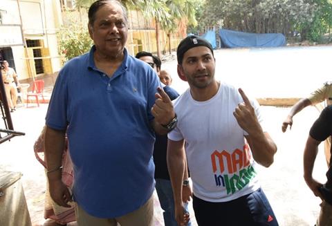 Varun Dhawan with David Dhawan to Vote