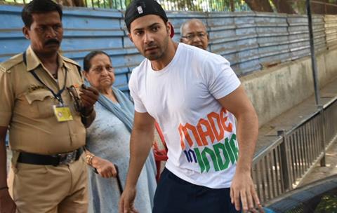 Varun Dhawan with David Dhawan to Vote