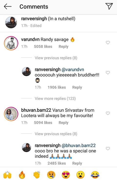 Comments on Ranveer Singh's latest post