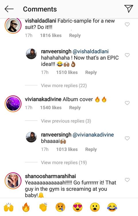 Comments on Ranveer Singh's latest post