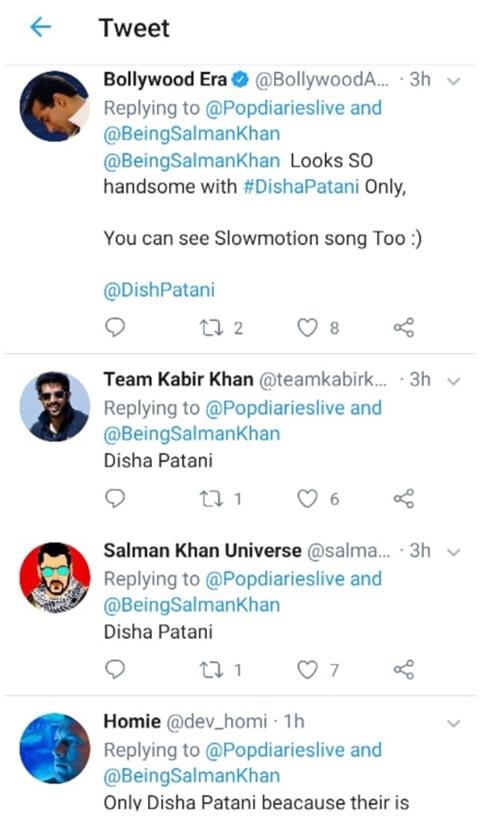 Fans on Salman Khan and Disha Patani