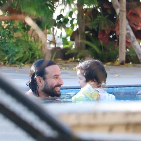 Taimur with Saif Ali Khan