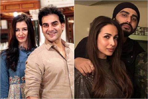 Arbaaz Khan with Giorgia Andriani and Malaika Arora with Arjun Kapoor