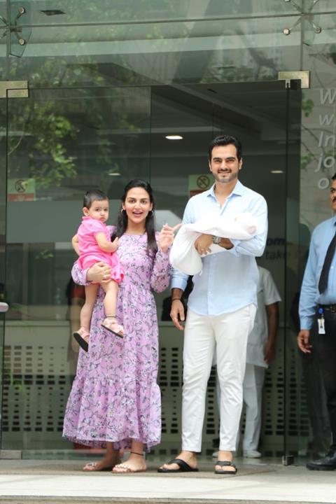 Esha Deol with her newborn baby