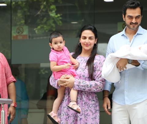 Esha Deol with her newborn baby