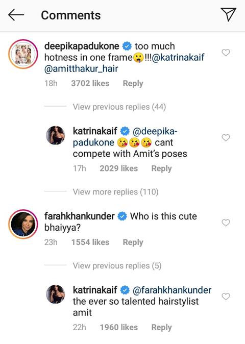 Deepika and Kat conversation on Instagram