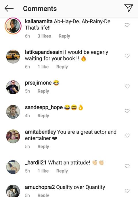 Comments on Abhay Deol's recent post