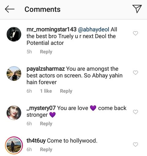 Comments on Abhay Deol's recent post