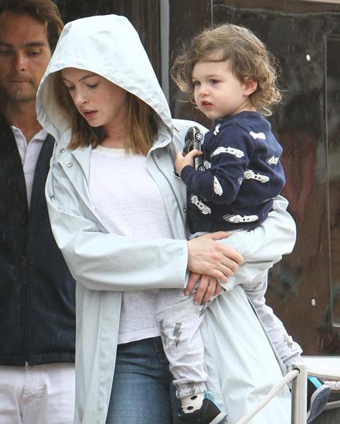 Anne Hathaway with her Son