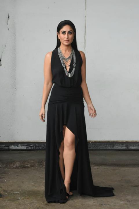 Kareena black slit gown